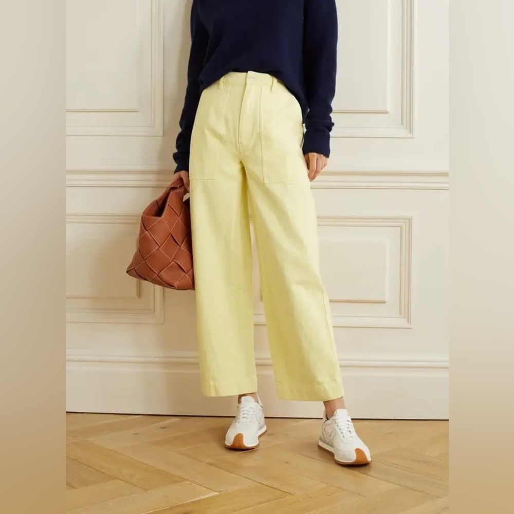 Alex Mill Patrick High-Rise Wide-Leg Jeans Yellow Size 2